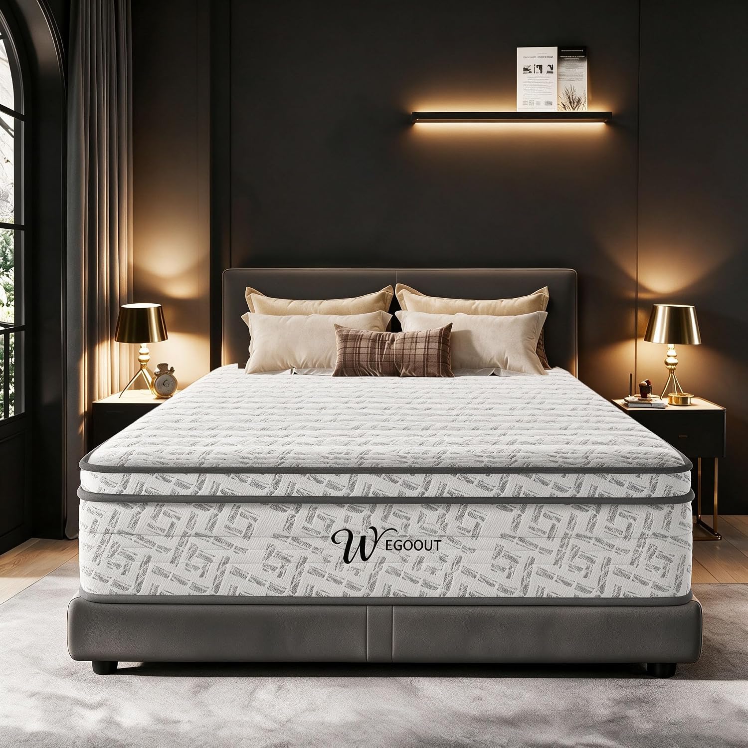 Memory Foam Mattress In A Box Queen - ที่นอนควีนไซส์ 12 นิ้ว, ที่นอนควีนแบบแข็งปานกลาง [รุ่นอัพเกรด] -