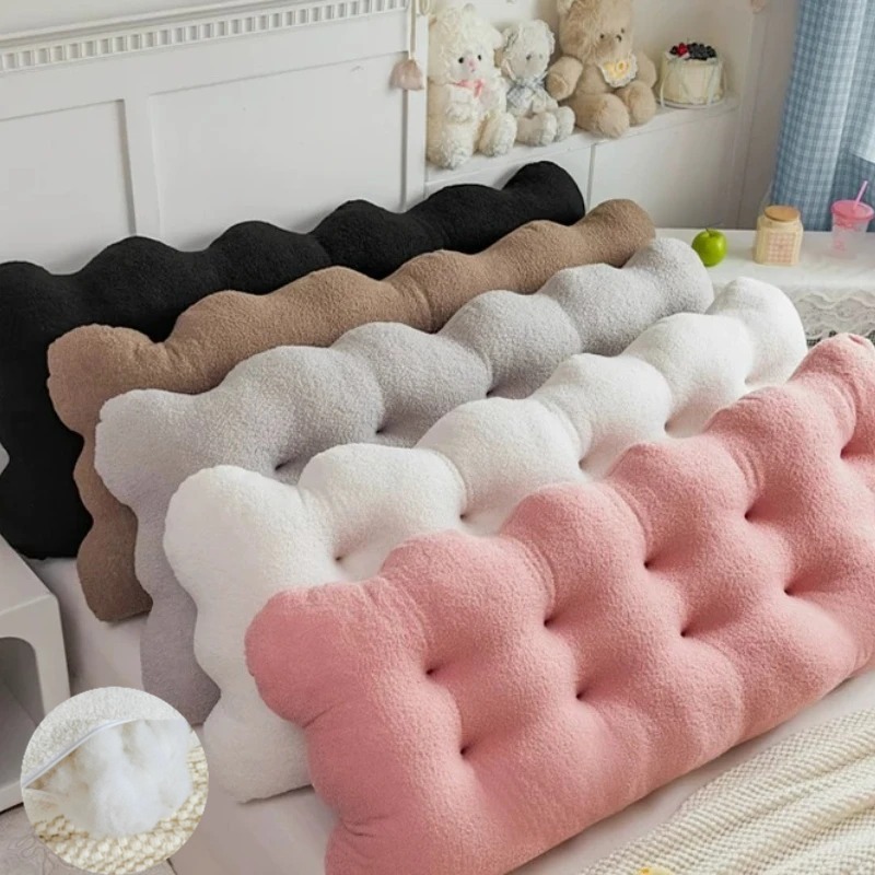 Headboard Cushion Backrest Tatami - เบาะรองหลังเตียงรูปทรงเมฆ ขนาด 90x50x15 ซม. ทำจากผ้าเท็ดดี้ฟลีซ ใช้เป็นพนักพิงเตียง