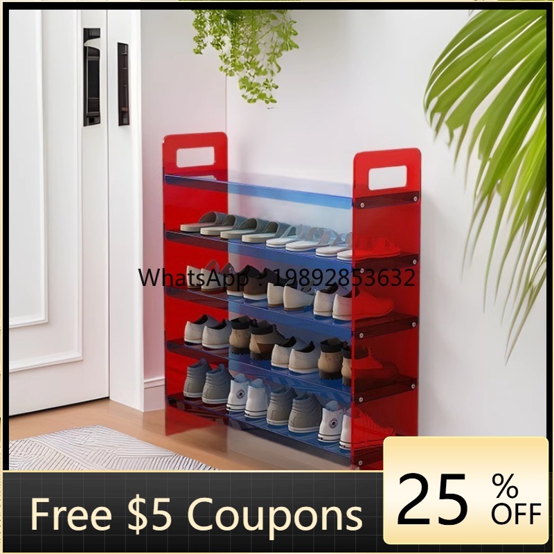 Shoe Rack Cabinet Narrow Entryway - ชั้นวางรองเท้าไม้จริงแบบเรียบง่ายสไตล์หรูหราเบาๆ สำหรับห้องนอน สีครีม ชั้นวางรองเท้าทางเข้าบ้าน ขอบแคบ ตู้เก็บรองเท้า