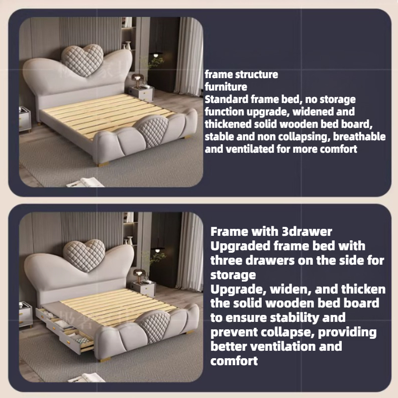 เตียงคู่ขนาด 200x220 ซม. พร้อม - King Size Bed Frame With Storage Drawers บทวิจารณ์และราคา
