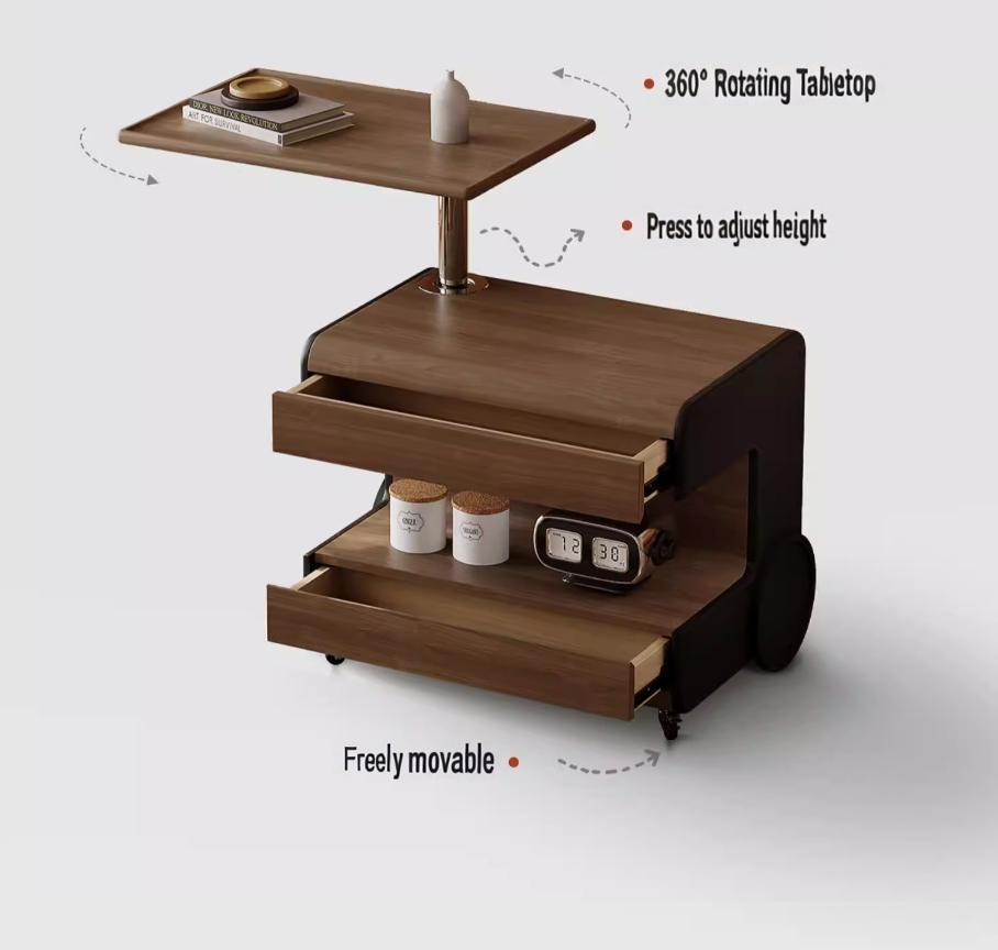 #   โต๊ะข้างเตียงไม้เนื้อแข็ง  - Solid Wood Nightstand 2 Drawers บทวิจารณ์และราคา