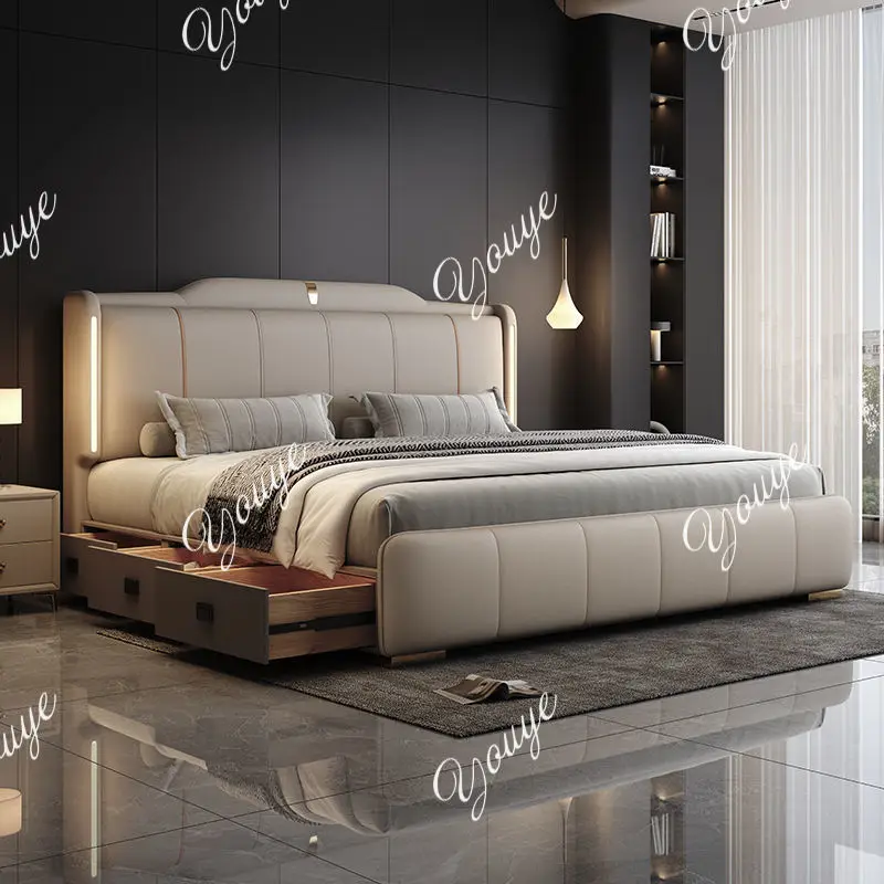 โครงเตียงคู่ขนาด 180x200 ซม. ร - King Size Bed Frame With Storage Drawers บทวิจารณ์และราคา