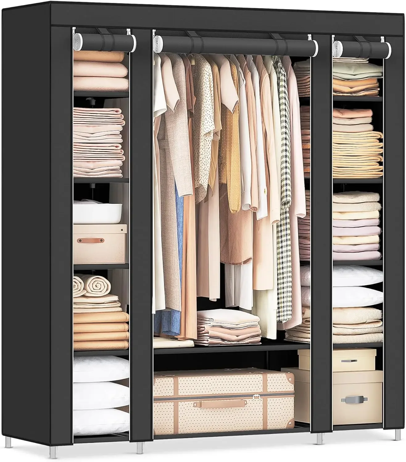 ตู้เสื้อผ้าเคลื่อนที่ Cheng-Cl - Wardrobe Closet Portable Fabric Cover บทวิจารณ์และราคา