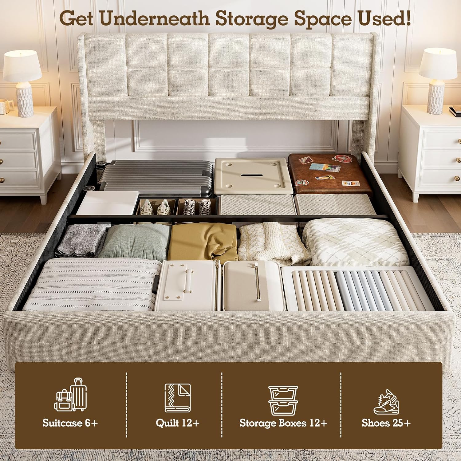 โครงเตียงคิงไซส์ ระบบยกไฮดรอลิ - Gas Lift Storage Bed Hydraulic บทวิจารณ์และราคา