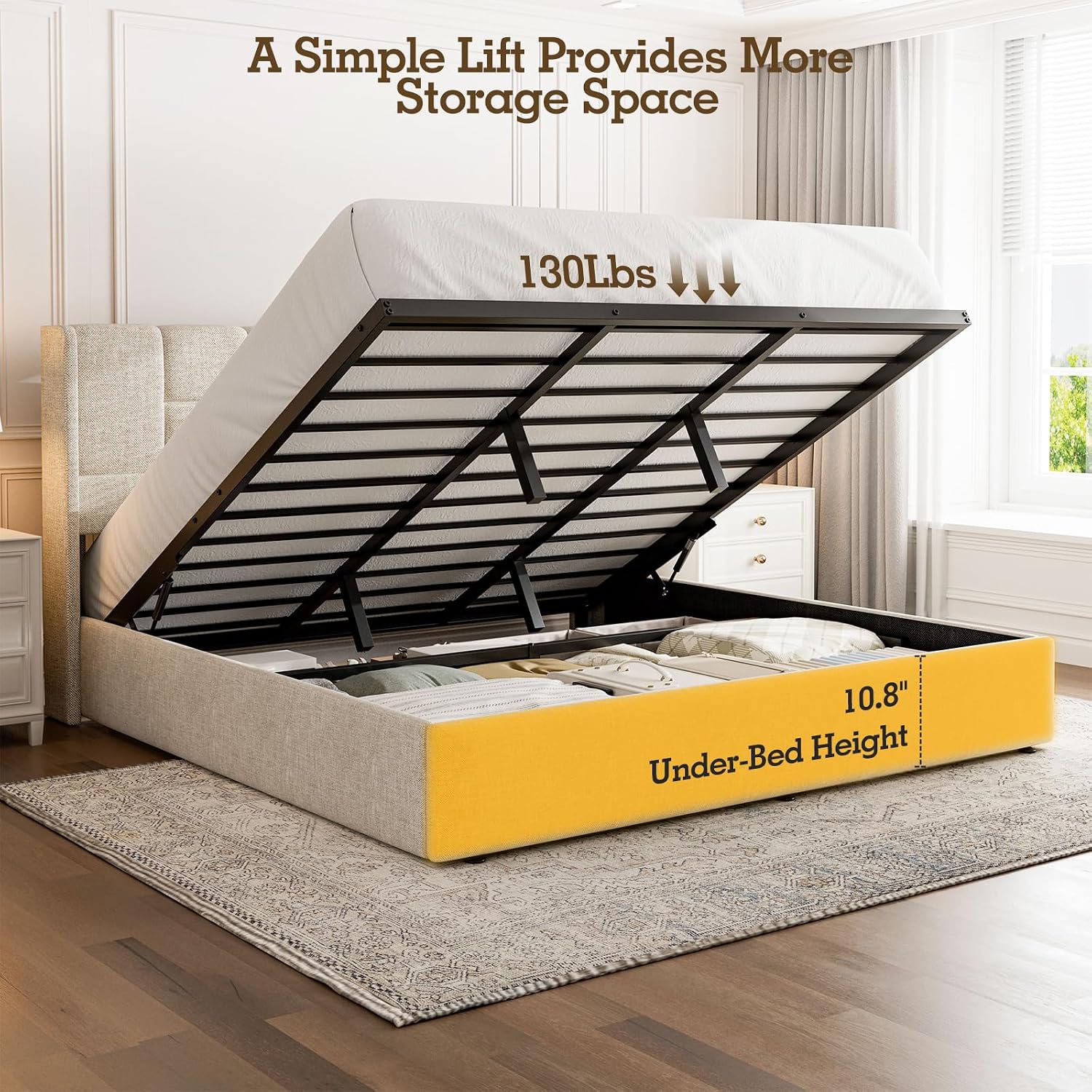 โครงเตียงคิงไซส์ ระบบยกไฮดรอลิ - Gas Lift Storage Bed Hydraulic บทวิจารณ์และราคา