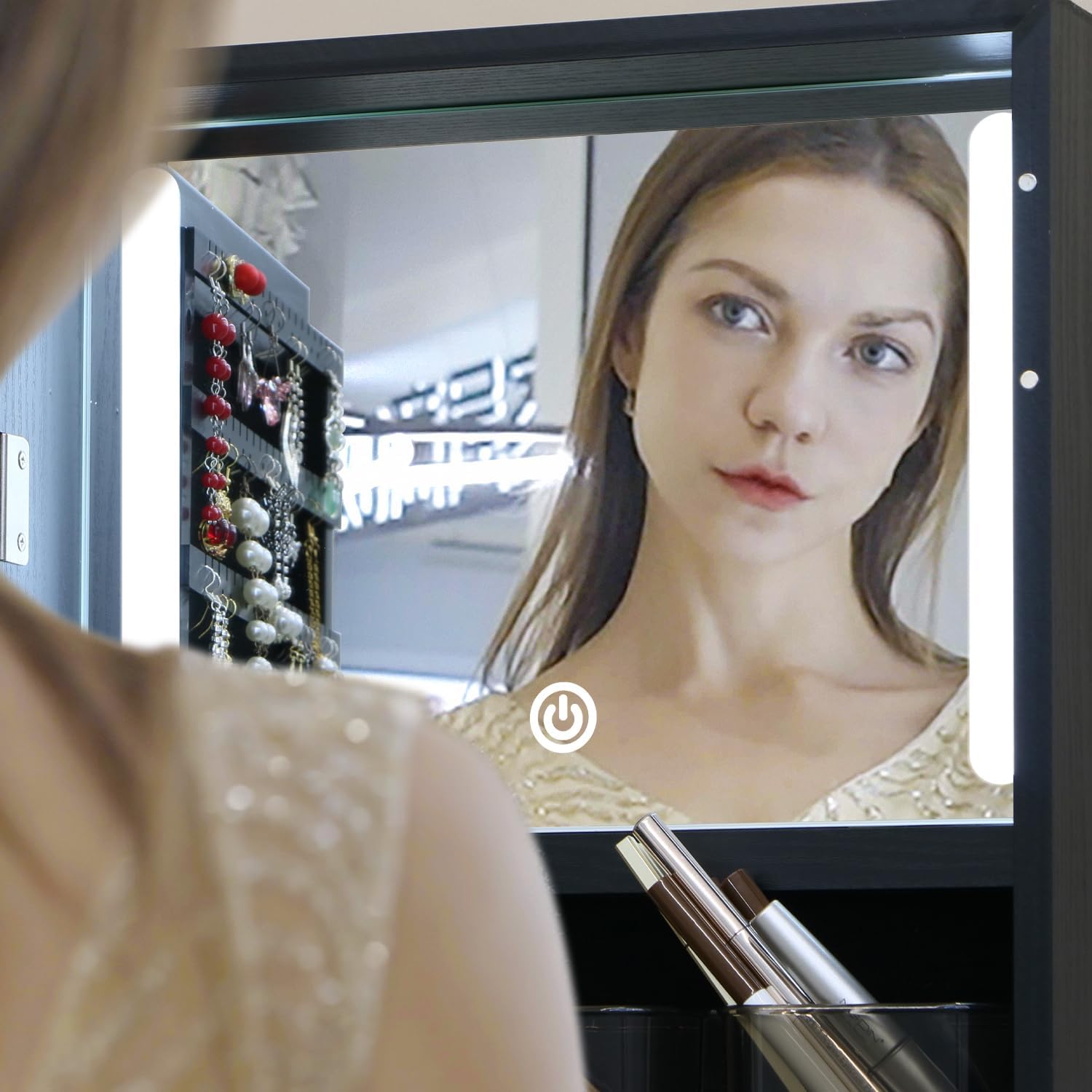 ตู้เก็บเครื่องประดับแบบตั้งพื้ - Full Length Mirror Jewelry Armoire บทวิจารณ์และราคา