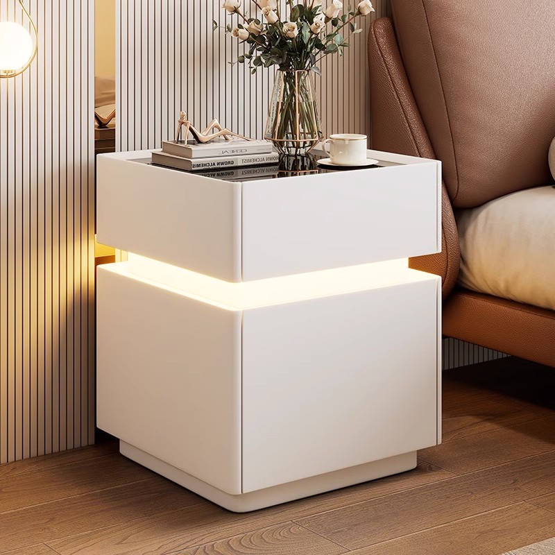 โต๊ะข้างเตียงอัจฉริยะพร้อมไฟเซ - Solid Wood Nightstand 2 Drawers บทวิจารณ์และราคา