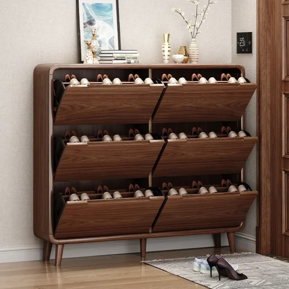 ตู้เก็บรองเท้าแบบพับได้ทรงเพรี - Shoe Rack Cabinet Narrow Entryway บทวิจารณ์และราคา
