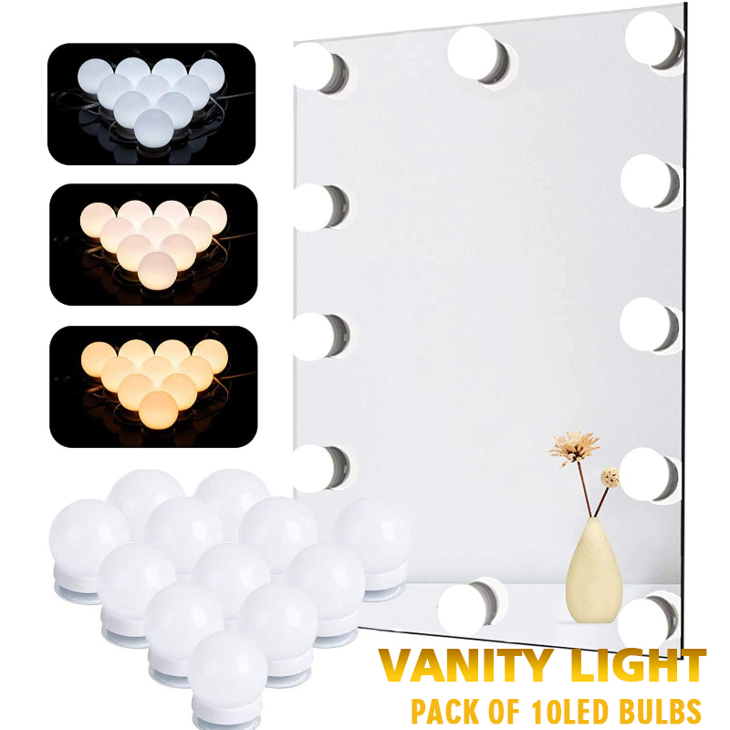 LED แต่งหน้ากระจกหลอดไฟชาร์จ U - Dressing Table Vanity With Lighted Mirror บทวิจารณ์และราคา