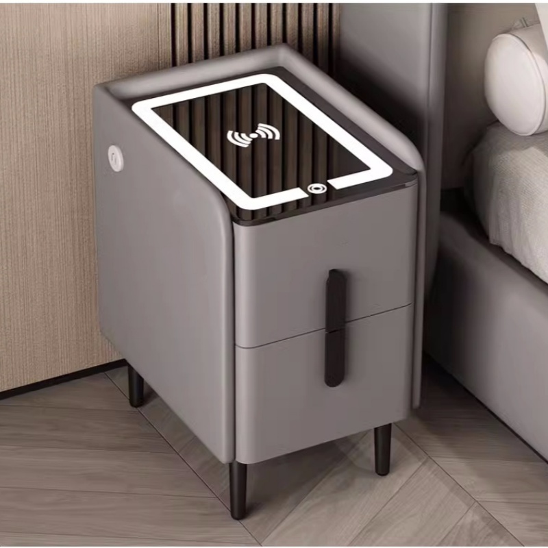 โต๊ะข้างเตียงอัจฉริยะสไตล์นอร์ - Solid Wood Nightstand 2 Drawers บทวิจารณ์และราคา