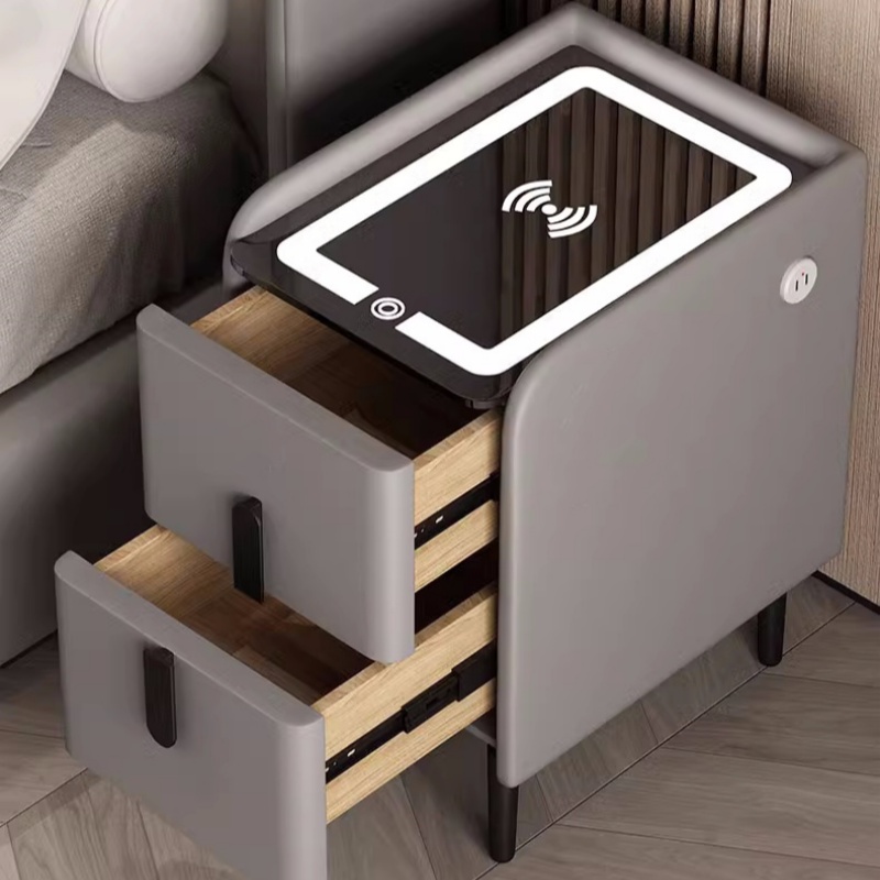 โต๊ะข้างเตียงอัจฉริยะสไตล์นอร์ - Solid Wood Nightstand 2 Drawers บทวิจารณ์และราคา