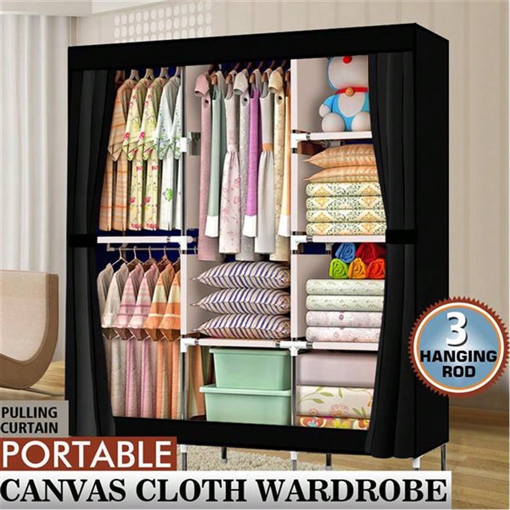 ตู้เสื้อผ้าแบบพกพาขนาด 71 นิ้ว - Wardrobe Closet Portable Fabric Cover บทวิจารณ์และราคา