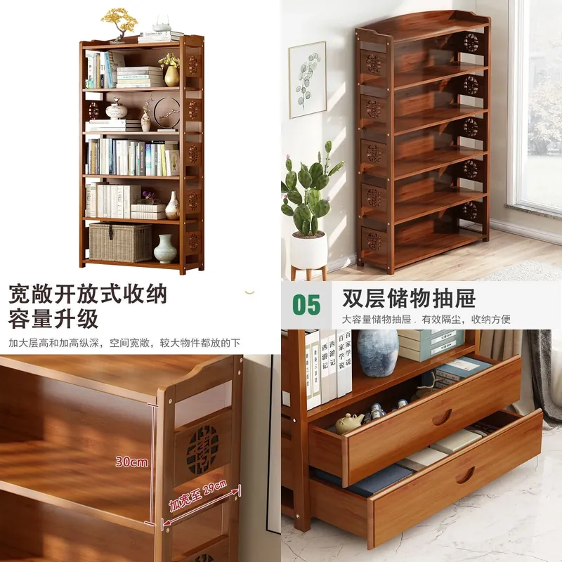 ชั้นวางหนังสือไม้เนื้อแข็ง ชั้ - Bedroom Furniture บทวิจารณ์และราคา