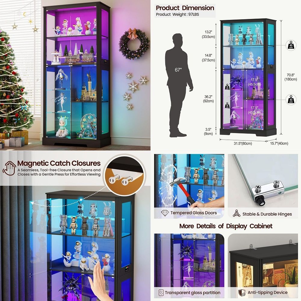 ตู้โชว์มุมโค้งพร้อมไฟ ตู้เก็บข - Storage บทวิจารณ์และราคา