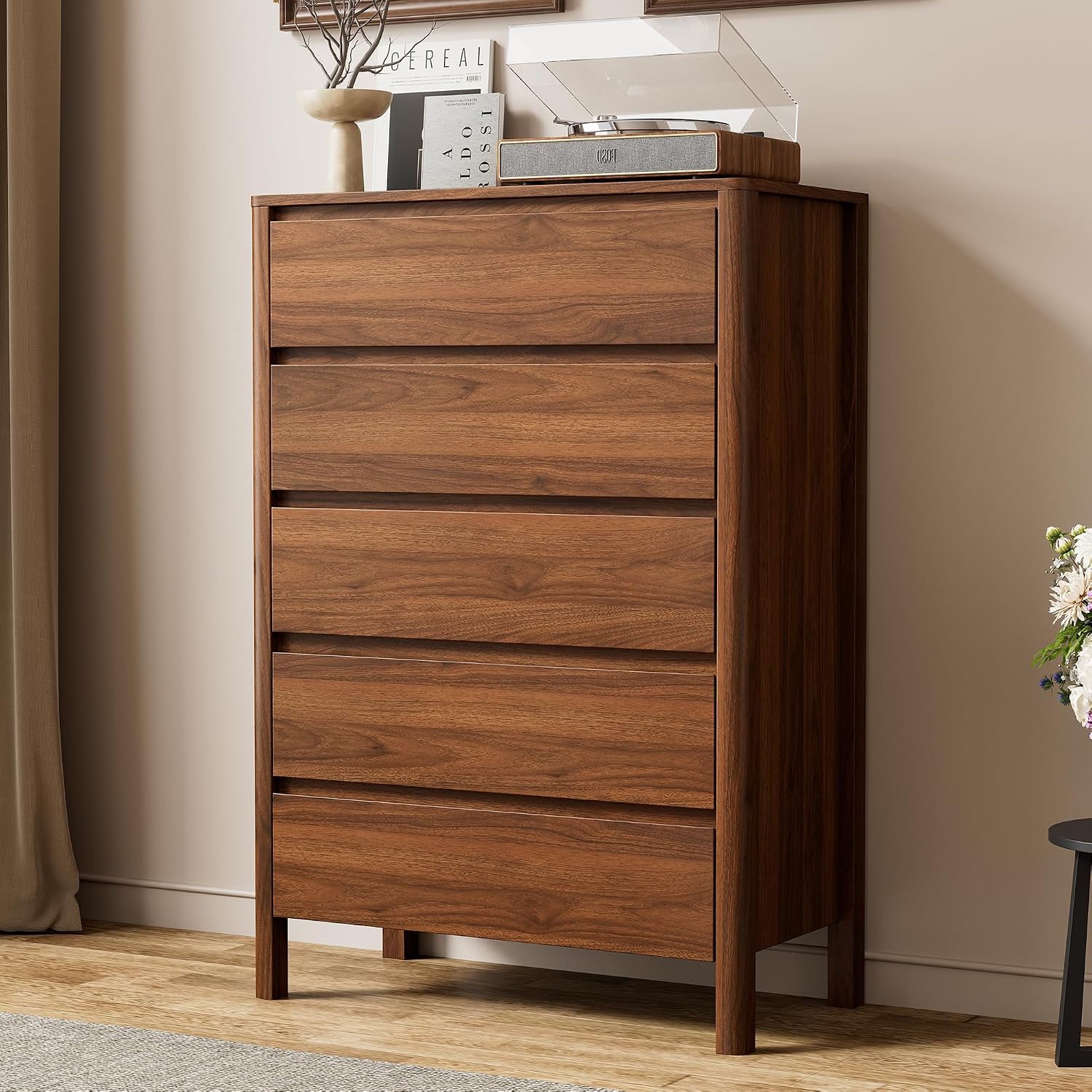 ตู้เก็บของไม้ห้าลิ้นชัก ตู้ลิ้ - Bedroom Furniture บทวิจารณ์และราคา