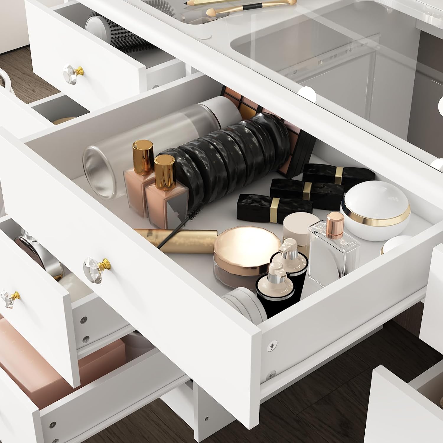 โต๊ะเครื่องแป้งพร้อมกระจกและไฟ - Dressing Table Vanity With Lighted Mirror บทวิจารณ์และราคา