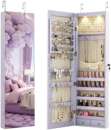 ตู้เก็บเครื่องประดับแบบติดผนัง - Full Length Mirror Jewelry Armoire บทวิจารณ์และราคา