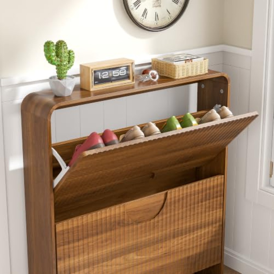ตู้เก็บรองเท้าทรงแคบสำหรับทางเ - Shoe Rack Cabinet Narrow Entryway บทวิจารณ์และราคา