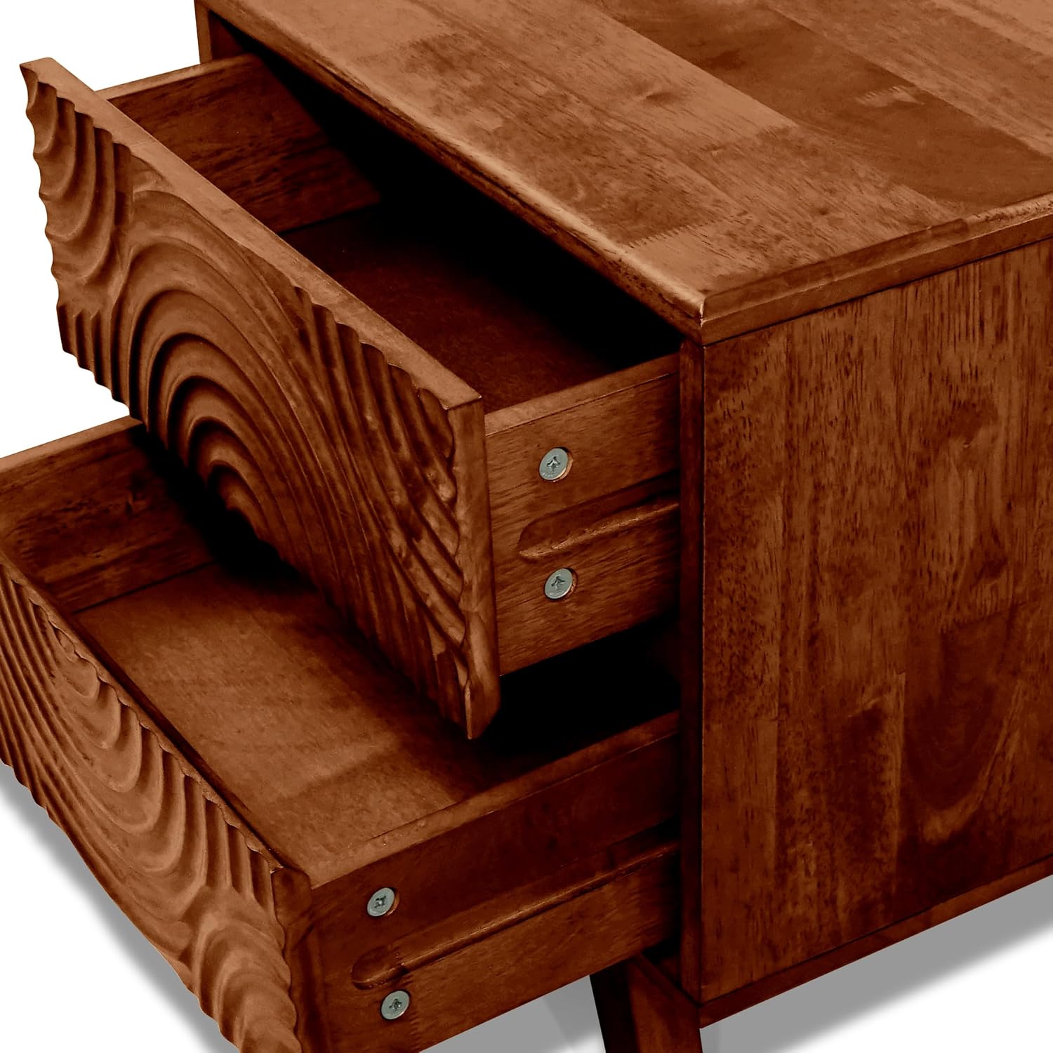 โต๊ะข้างเตียงไม้เนื้อแข็งอะคาเ - Solid Wood Nightstand 2 Drawers บทวิจารณ์และราคา