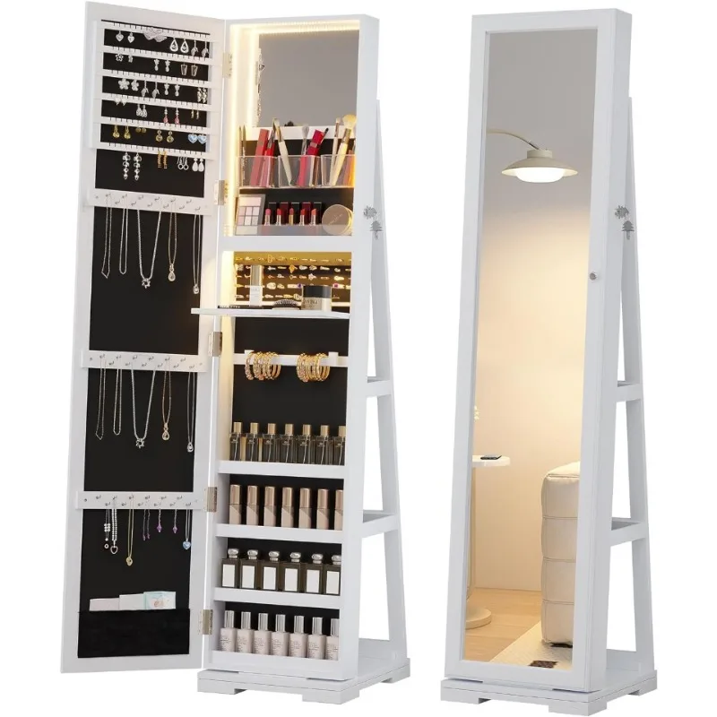 ตู้เก็บเครื่องประดับ LED พร้อม - Full Length Mirror Jewelry Armoire บทวิจารณ์และราคา