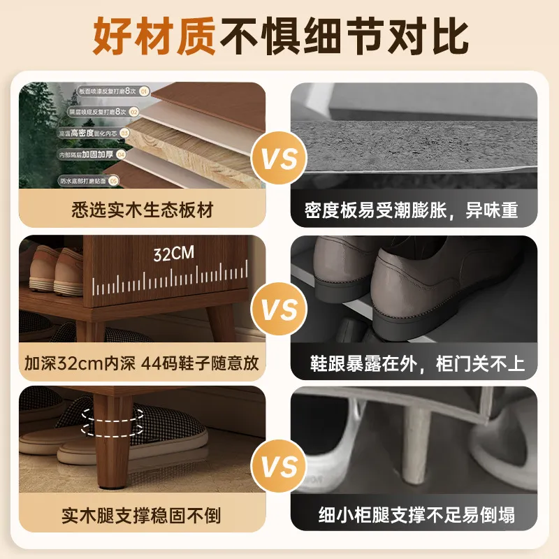 ตู้เก็บรองเท้าไม้เนื้อแข็ง สำห - Shoe Rack Cabinet Narrow Entryway บทวิจารณ์และราคา