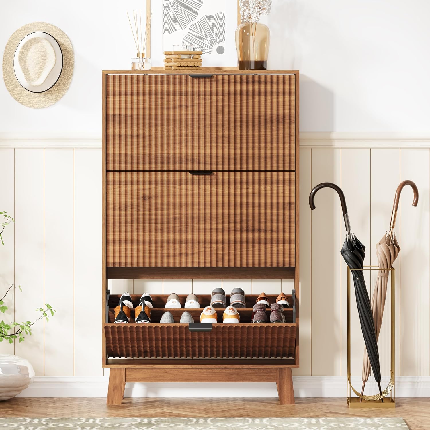 ตู้เก็บรองเท้าทางเข้าบ้าน 3 ลิ - Shoe Rack Cabinet Narrow Entryway บทวิจารณ์และราคา